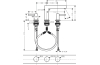 Змішувач Finoris 110 для умивальника на 3 отвори з донним клапаном push-open, Matt White (76033700) image 2