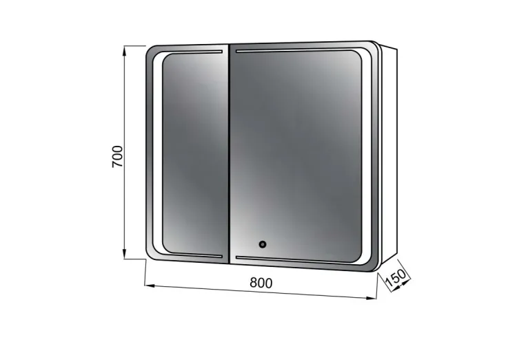Дзеркальна шафа Vivace білий Z-80 з LED підсвіткою touch control зображення 3