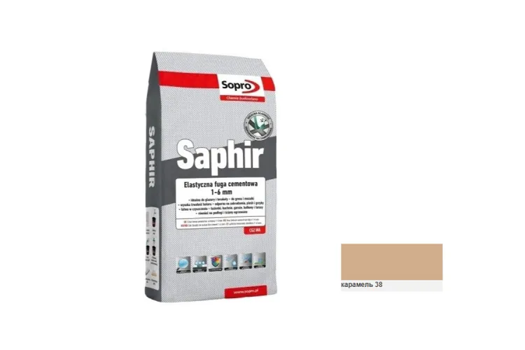 Затирка для швів SOPRO SAPHIR №9520 Карамель (38) 3 кг зображення 1