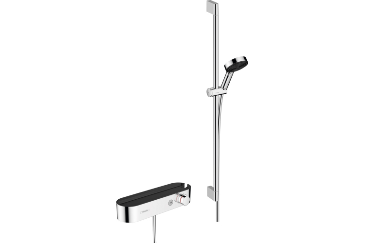 Термостат ShowerTablet Select 412 мм в комплекті з душовим  набором 90см  Chrome (24270000) зображення 1