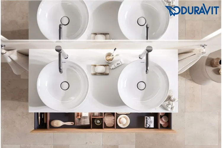 WHITE TULIP Консольна тумба під 2 умивальники 130х55 см (WT4993B8585) White High Gloss Lacquer зображення 3