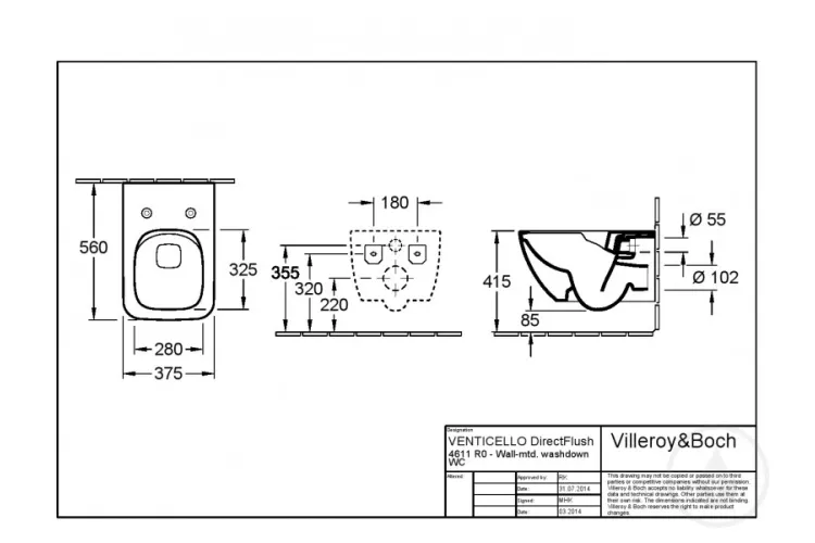 VENTICELLO Унітаз підвісний Rimless 56 см (4611R001) image 2