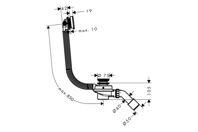 Сифон Flexaplus II для стандартних ванн 58154000 image 2