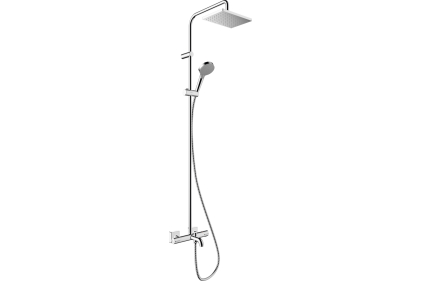 Душова система Vernis Shape Showerpipe 230 1jet EcoSmart з термостатом для ванни Chrome (26098000)