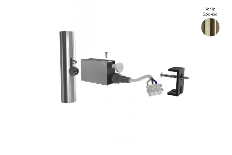 Комплект прихованого підключення шнура 25х50 (кругла труба), бронза image 1