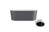 Ванна вільностояча LOVA 160х74 gun metal matt з сифоном клік-клак чорний матовий верхня очистка (зсередини біла глянцева) зображення 1