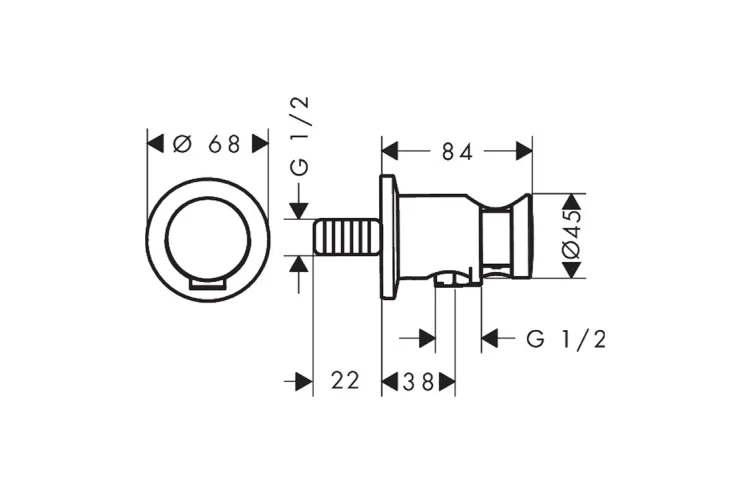 Шлангове під'єднання Fixfit Porter Axor One кругле з тримачем, Brushed Nickel (48780820) image 2