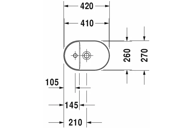 LUV Умивальник на стільницю 42x27 см (0381420000) зображення 2