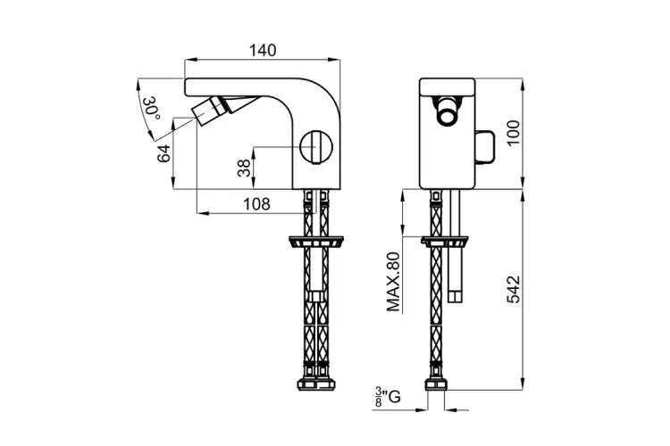 LOUNGE FLUID, Змішувач для біде, brushed titanium (100358291) image 2