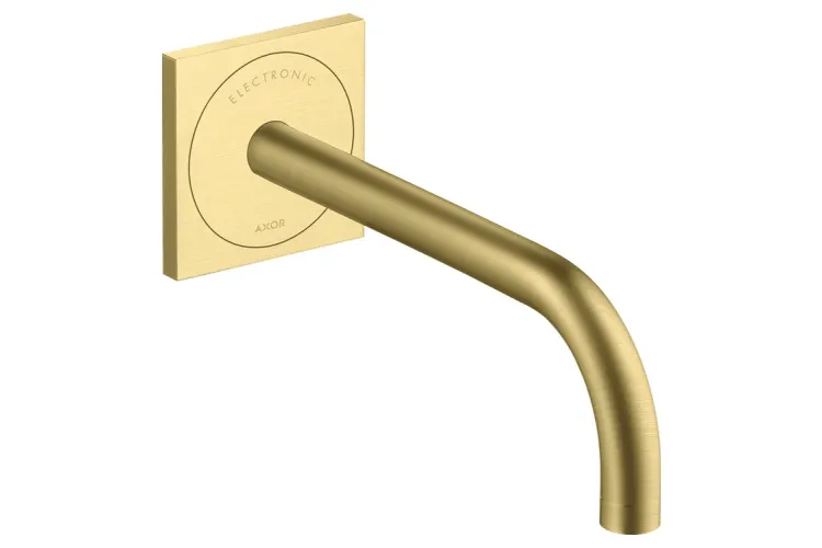 Змішувач AXOR Uno 225 для умивальника зі стіни електронний 230V, Brushed Brass 38120950 image 1