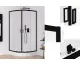 Душова кабіна півкругла SUVIA BLACK 2D R55 80x80х190 скло clear ACTIVE SHIELD 5мм