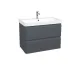 Тумба АКЦЕНТ ЛЮКС 75 см з умивальником Deep (консольна) GRAPHIT-MATT 006 R7024 
