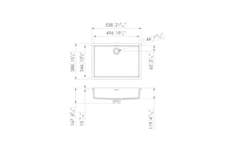 Умивальник BASIC B820 50x35, KRION, білий (100211931) зображення 2