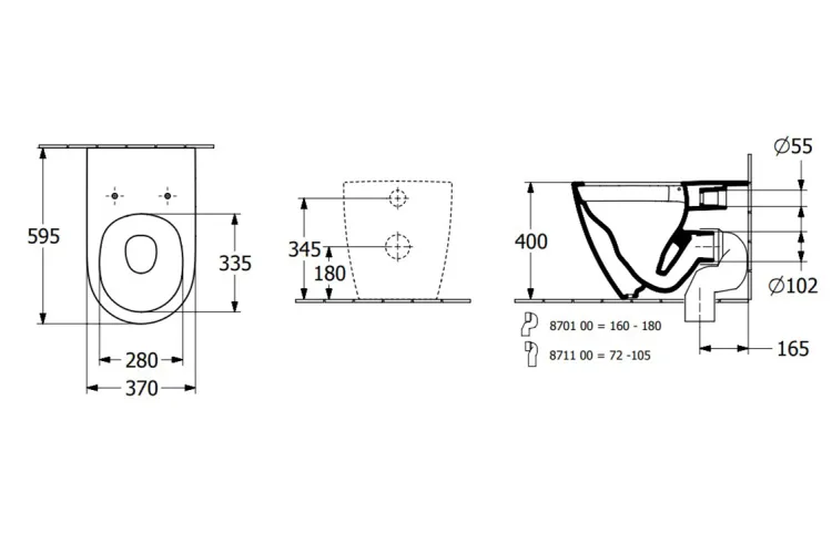 SUBWAY 3.0 Унітаз підлоговий Rimless TwistFlush 60 см під інсталяцію (4671T001) зображення 6