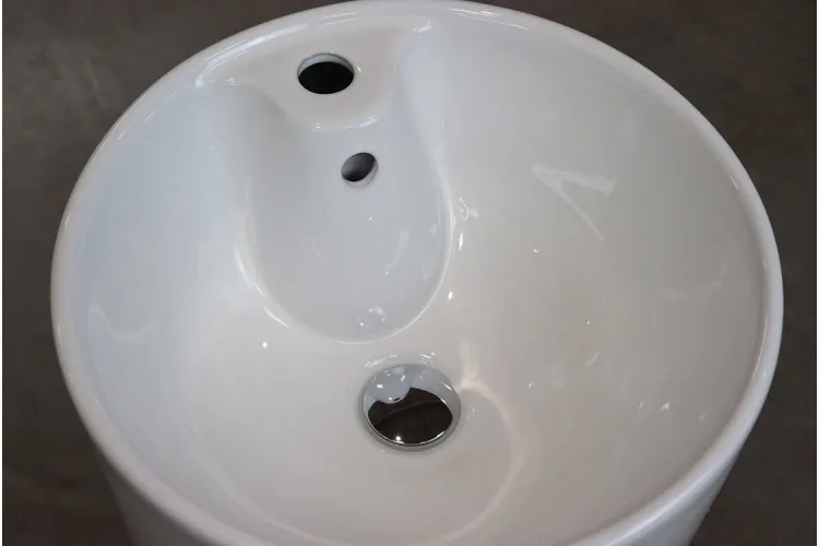 RADILLO-BIA Умивальник вільностоячий з отвором під змішувач 41x41x82, glossy white зображення 3