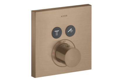 Термостат для 2-х споживачів Axor ShowerSelect square прихованого монтажу, Brushed Red Gold 36715310