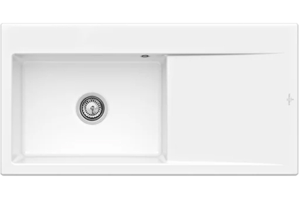 SUBWAY STYLE 60 Кухонна мийка 100x51 см чаша ліворуч, без отвору під змішувач (336201R1) White Alpine CeramicPlus