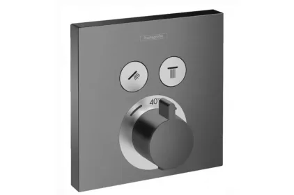 Термостат прихованого монтажу ShowerSelect на 2 клавіші Brushed Black Chrome (15763340)