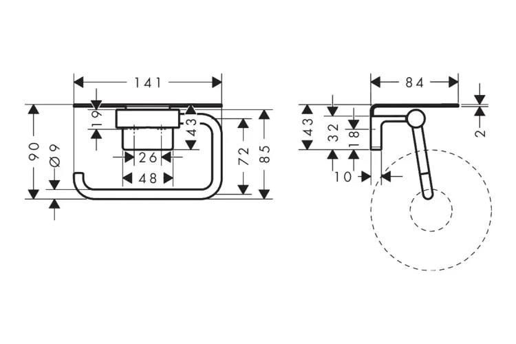 AddStoris S Тримач паперу з полицею, Chrome (41789000) image 5