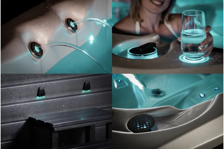 Спа-басейн SPECTRUM-2 Gipsum/Chocolate Spa Net 230х230x92 h (сходи,кришка,підіймач) image 3