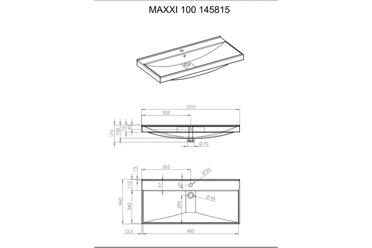 Умивальник Maxxi 100 керамічний 145815 image 2