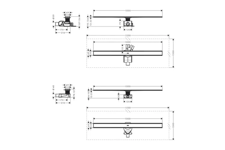 Трап для душу "RainDrain Allround" 1000 мм, Brushed Stainless Steel (56189800) image 3