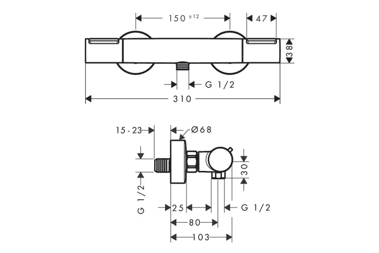 Змішувач з термостатом для душу Ecostat Element, Brushed Bronze  (13346140) зображення 2
