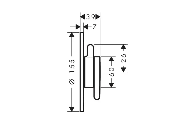 Змішувач Axor One прихованого монтажу на 1 функцію Chrome (48615000) зображення 2
