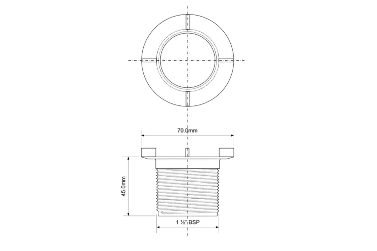 Подовжувач сифону у душові піддони з товстими стінками h 45 mm, STW70LNL зображення 2