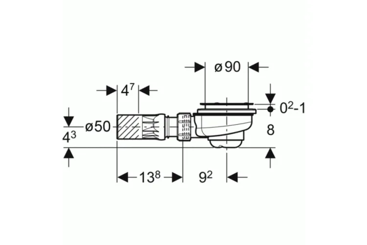 Сифон для піддона D90 хром/глянець (150.551.21.1) image 2