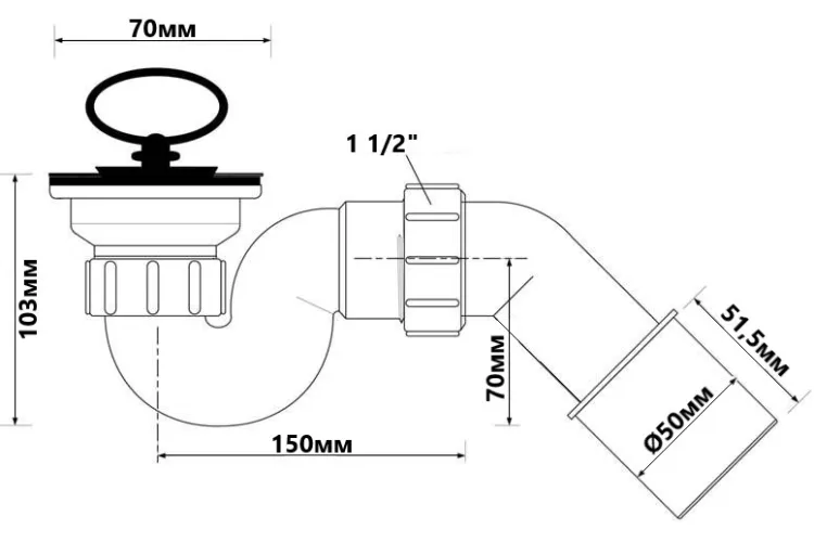 Сифон для піддона звичайний HC25-POL image 2