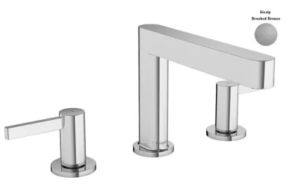 Змішувач Finoris 110 для умивальника на 3 отвори з д/к push-open, Brushed Bronze (76033140)