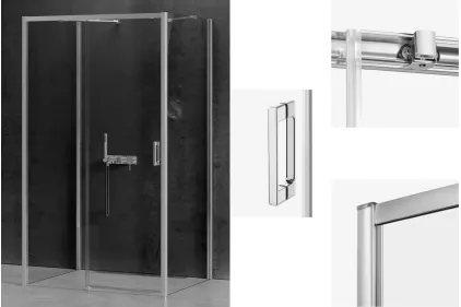 Душова кабіна PRIME LIGHT GOLD 160x100x200 L скло Czyste ACTIVE SHIELD 6мм