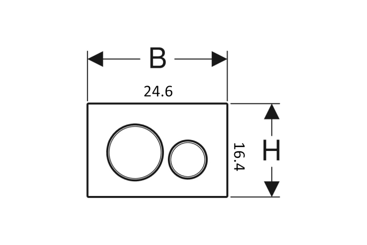 Кнопка змиву Sigma 20 подвійний змив, чорний матовий (115.882.DW.1) зображення 2