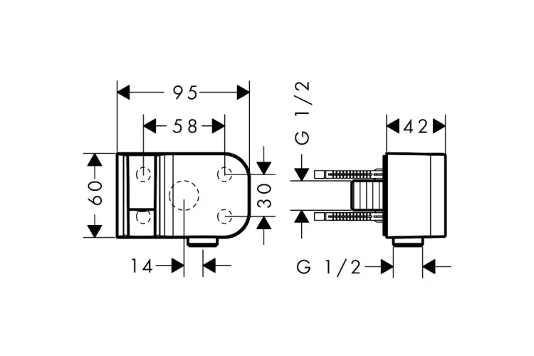 Шлангове під'єднання Fixfit Porter AXOR One з тримачем, Brushed Red Gold 45723310 зображення 2