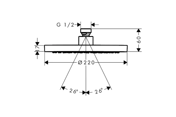 Верхній душ Axor 220 1jet, Polished Black Chrome (35382330) зображення 2