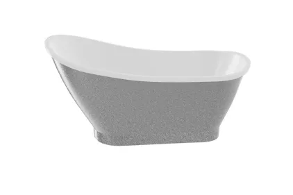 Ванна GLORIA GLAM срібна 160х68 з сифоном клік-клак хром