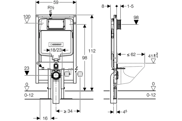 Інсталяція Duofix Sigma 8 см для підвісного унітазу (111.796.00.1) image 2