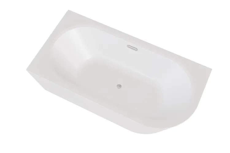 Ванна акрилова кутова AVITA A-LINE 160х75 ліва біла глянцева з сифоном Alcaplast хром зображення 2