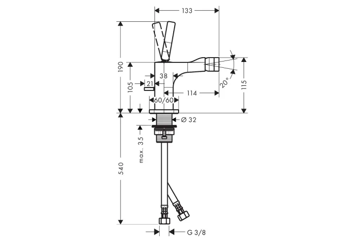 Змішувач Axor Citterio E для біде, Brushed Black Chrome 36120340 image 2