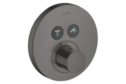 Термостат для 2-х споживачів AXOR ShowerSelect S прихований монтаж, Brushed Black Chrome 36723340