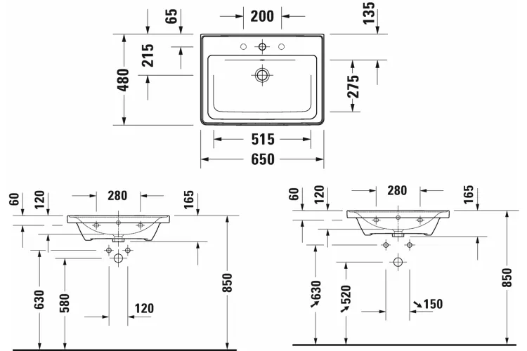 D-NEO Умивальник меблевий 65х48 см (2367650000) зображення 6