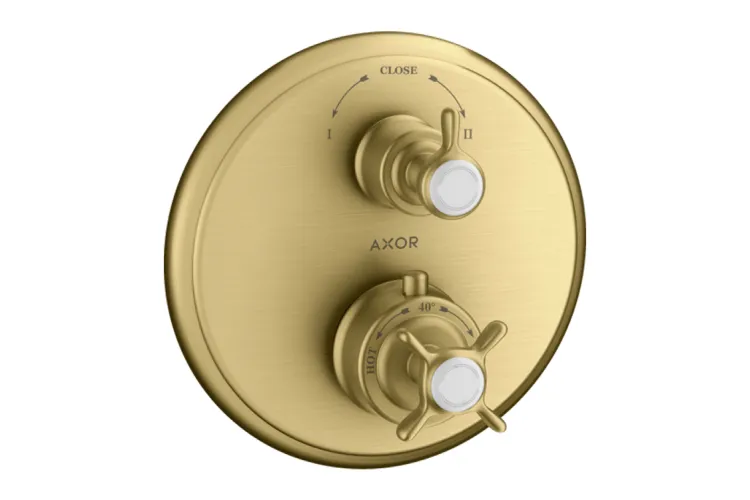 Змішувач Axor Montreux прихованого монтажу ванна/душ Cross, Brushed Gold Optic 16820250 зображення 1