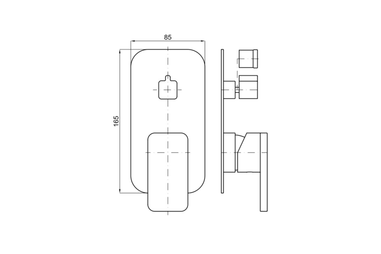 FORMA Зовнішня частина вбудованого змішувача для ванни/душу, хромована (100140129)  зображення 2