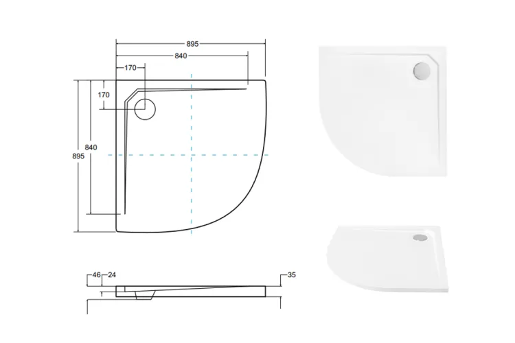 Піддон півкруглий ASCO Ultraslim 90x90  image 5