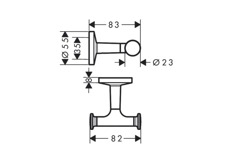 Гачок подвійний 8.3 х2.3 x 8.2 см Axor Universal Circular, Brushed Red Gold  (42812310) зображення 3