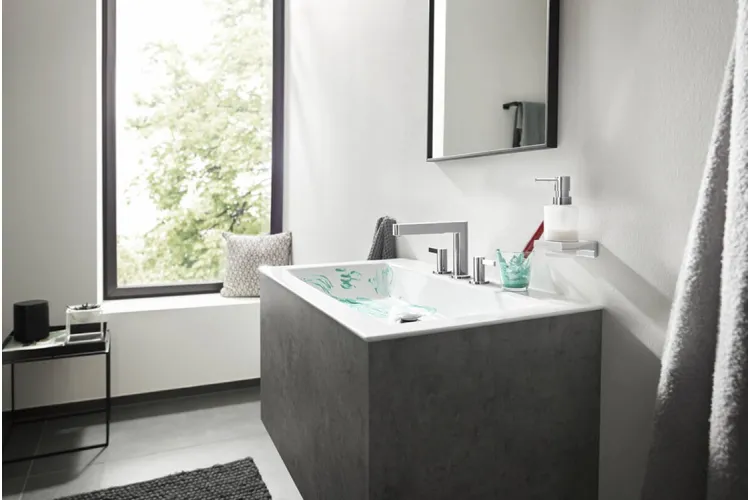 Змішувач Finoris 160 для умивальника на 3 отвори з донним клапаном push-open, Chrome (76034000) image 3