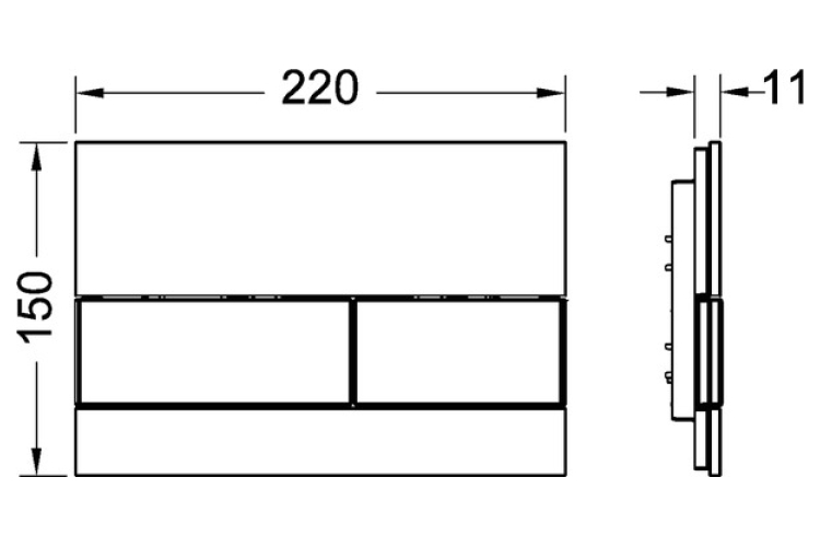 Панель змиву для унітазу TECEsquare, скло біле, кнопки хром глянцевий (9240802) зображення 2