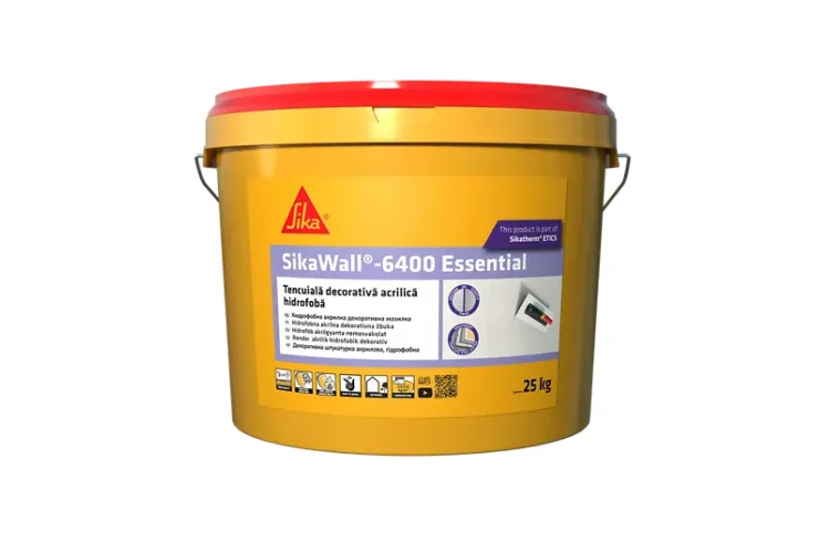 Sikawall-6400 Essential Акрилова декоративна штукатурка, 1.5 мм, біла зображення 1