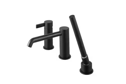 Зовнішня частина врізного змішувача RONDO на борт ванни на 3 отвори, matt black (100327523)